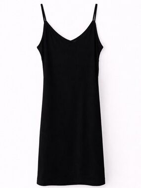 Windsor Black Slip Dress Medium Spaghetti Strap Rayon Stretch Minimalist